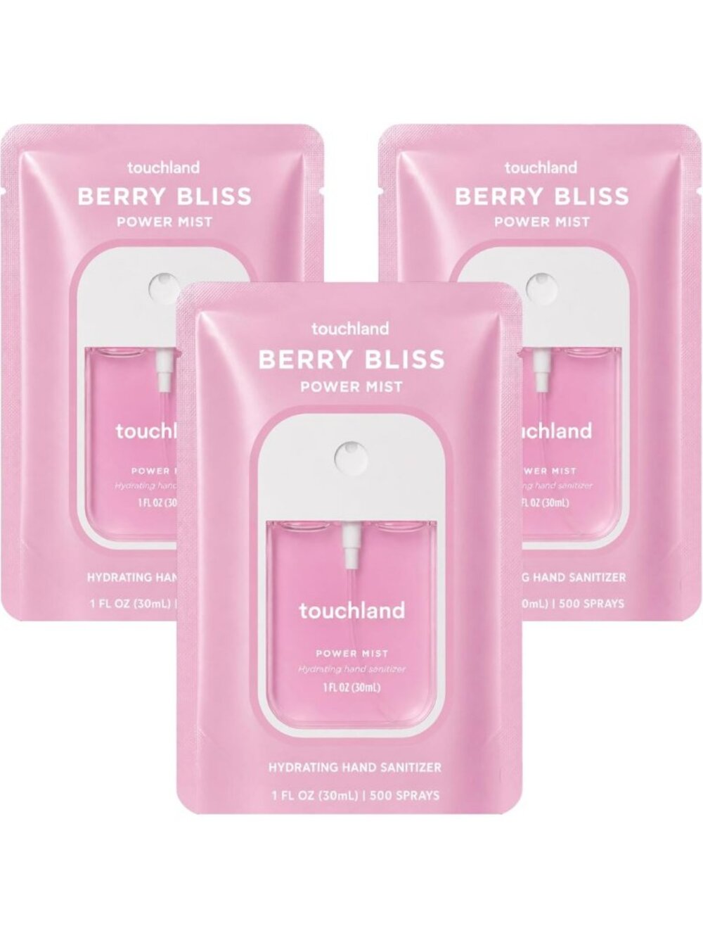 Berry Bliss Hydrating Hand Sanitizer Spray - 3 Pack Travel Size, Moisturizing